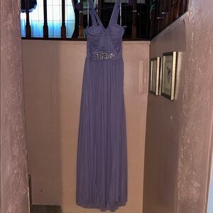 Lavender Maxi Dress with Embellished Waist